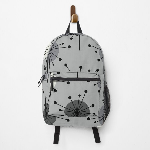 Item preview, Atomic Era Sputnik Starburst Flowers Gray designed and sold by thepixelgarden.