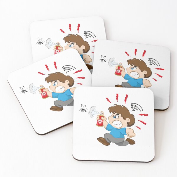 Item preview, Illustration represents a character yuyu, children's mascot boy fighting the mosquito that transmits the dengue virus or zika with insecticide spray designed and sold by LucianoCosmo.