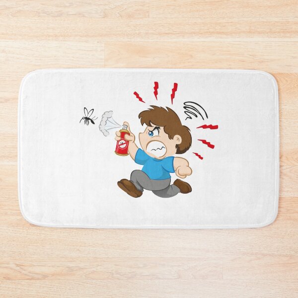Item preview, Illustration represents a character yuyu, children's mascot boy fighting the mosquito that transmits the dengue virus or zika with insecticide spray designed and sold by LucianoCosmo.