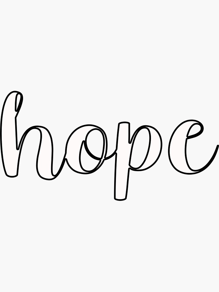"Hope Lettering" Sticker by madelinediffee Redbubble