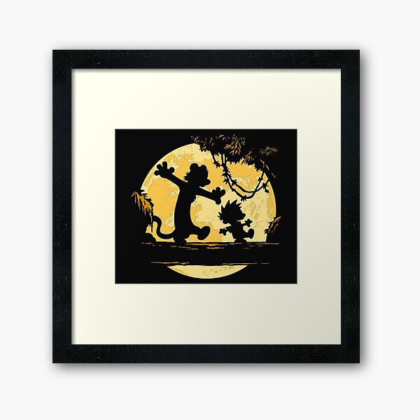 calv and hobb shilloute 01 Framed Art Print