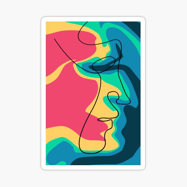 Abstract Line Face Sticker