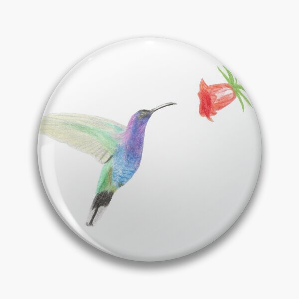 Artikelvorschau, Kolibri mit roter Blume entworfen und verkauft von EleonorArte.