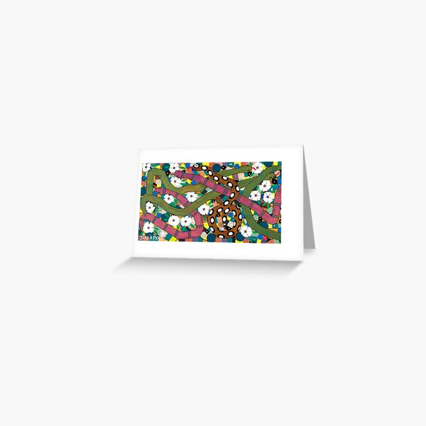 SNAKES IN MY FLOWER GARDEN Greeting Card