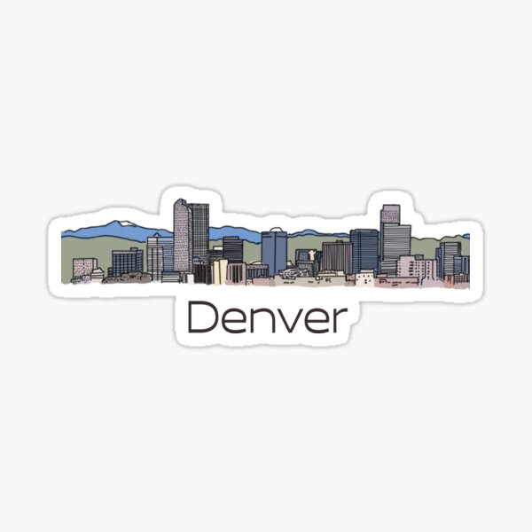 Hand Drawn Denver Skyline Sticker