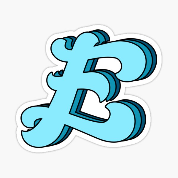 Light Blue Letter E Stickers Redbubble