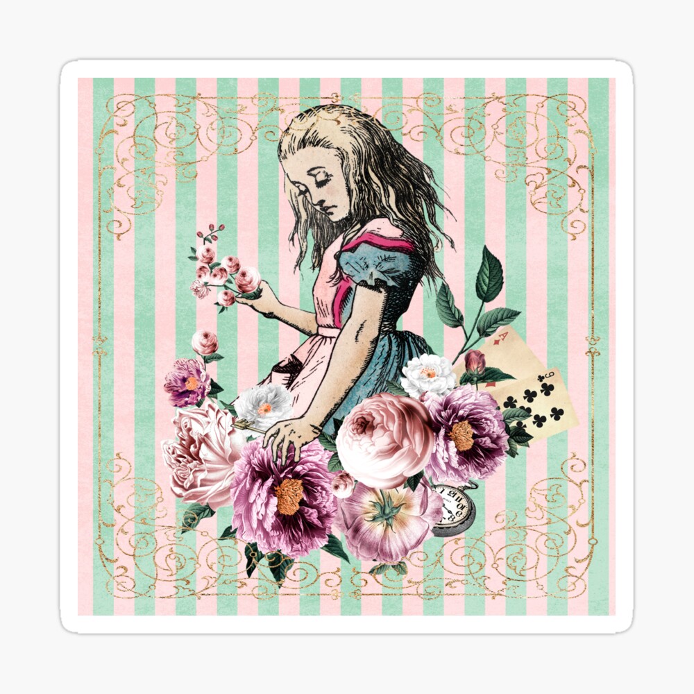 Alice in Wonderland Floral Vintage Design | Art Board Print