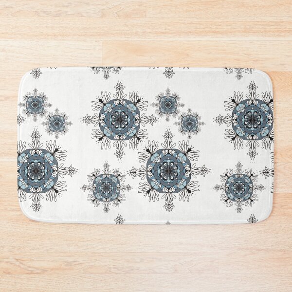 Item preview, Flower Design White and Blue Pattern designed and sold by Artistestella.