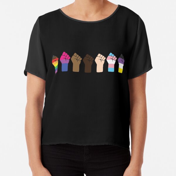Intersectional Pride Fists | LGBTQ + Black Lives Matter Chiffon Top