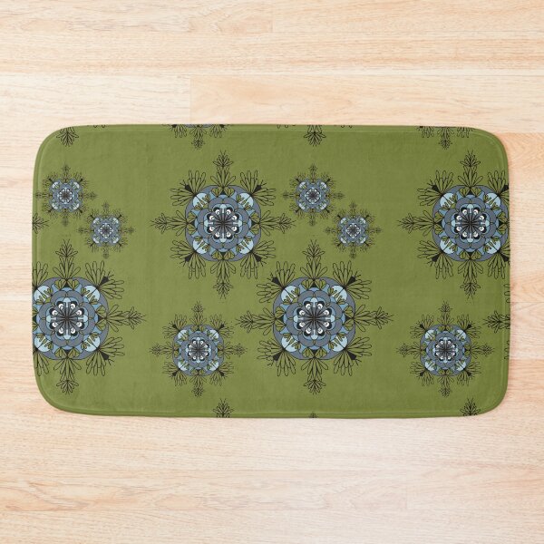 Item preview, Flower Design Green and Blue Pattern designed and sold by Artistestella.