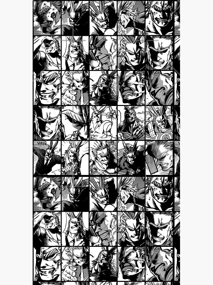 All Might - My hero academia collage (black&white version) by Angellinx3