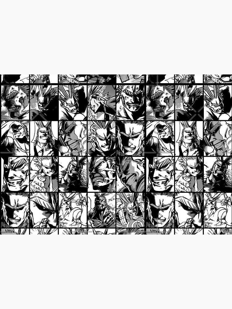 All Might - My hero academia collage (black&white version) by Angellinx3