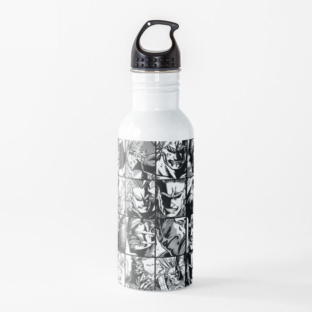 All Might - My hero academia collage (black&amp;white version) Water Bottle