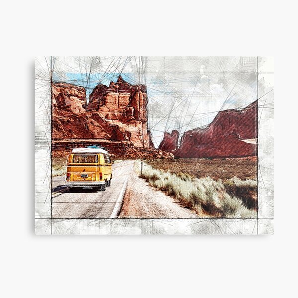 Arches National Park Sketch Metal Print