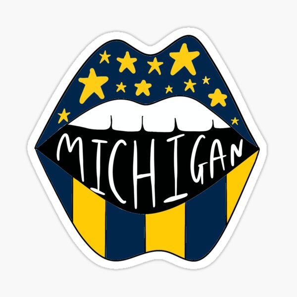 "University of Michigan Lips Sticker" Sticker for Sale by bocasticks