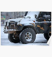 SUV in snow Poster