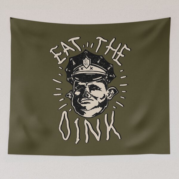 Item preview, Eat The Oink - Fuck the Police | Fuck12 | Defund The Police | Eat The Rich | Kids Mask | Backpack | Funny Pig Cop Babushka Boi Design for Dark Tees designed and sold by Any Color Designs.