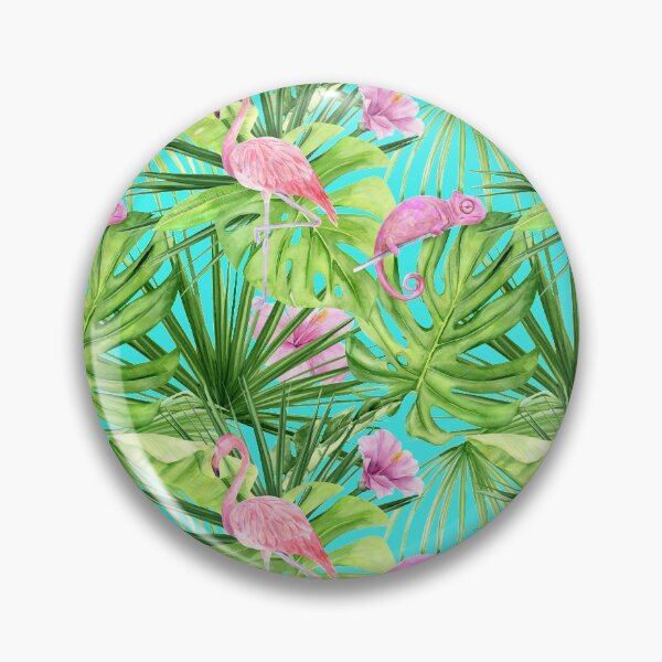 Item preview, Tropical Palm Tree Flamingo Chameleon Jungle Summer Party Gift Ideas designed and sold by damelinen.