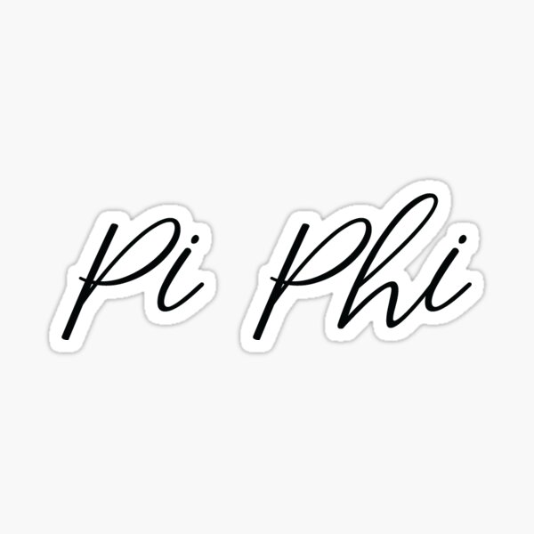 Pi Phi black cursive Sticker