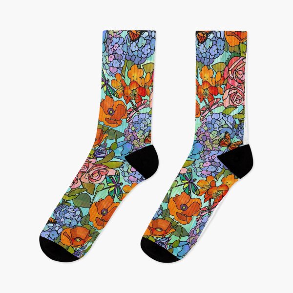 Item preview, Stained Glass Floral Collage designed and sold by Lynnea Washburn.