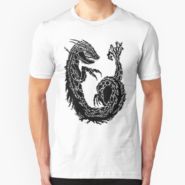 Dragon Pattern Slim Fit T-Shirt