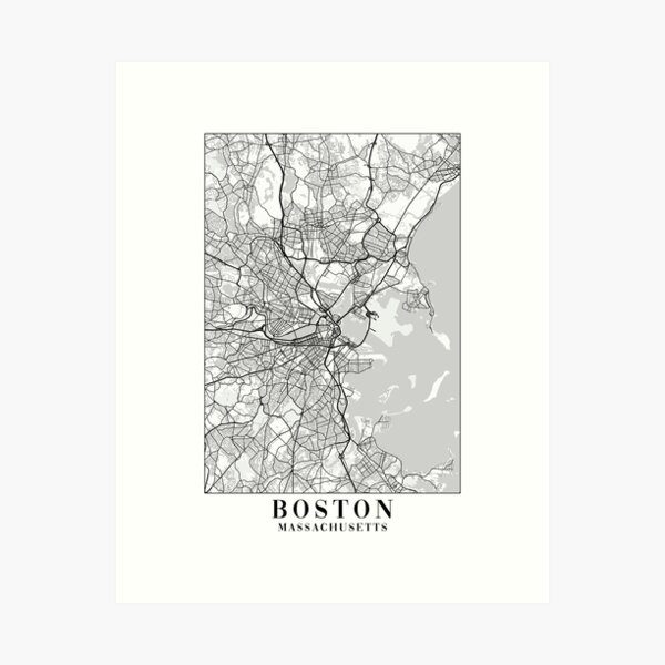 Item preview, Boston Minimalist Map designed and sold by camolo.