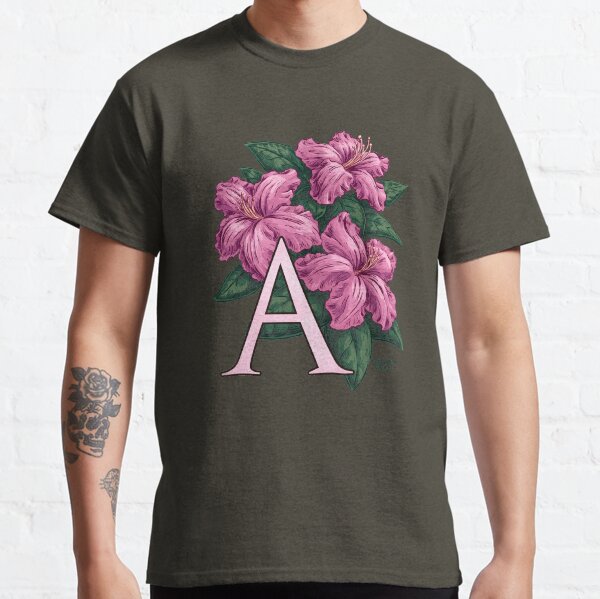 A is for Azalea Flower Monogram Floating Classic T-Shirt