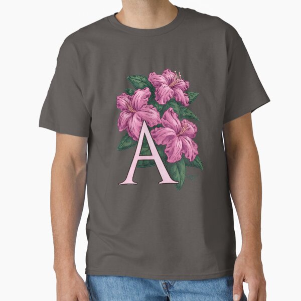 A is for Azalea Flower Monogram Floating Classic T-Shirt