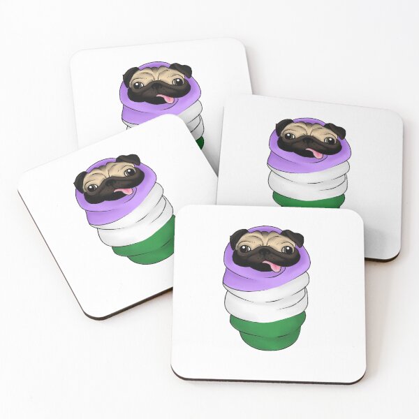 Item preview, Genderqueer Pug in a Blanket designed and sold by Audrey Lee.