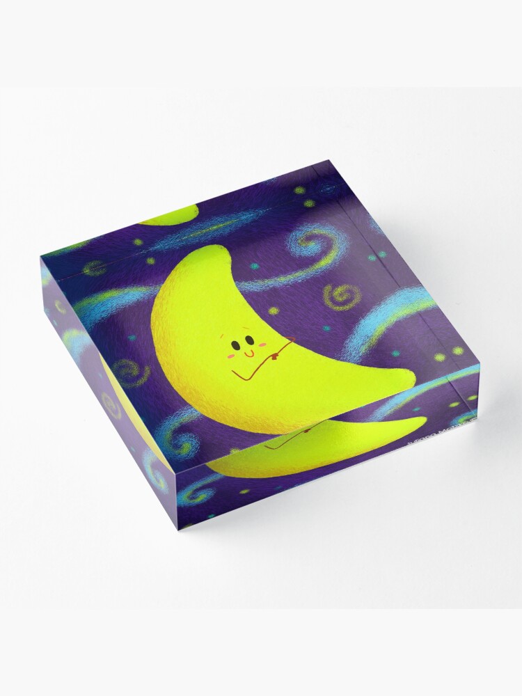 Alternate view of Cute Crescent Moon Acrylic Block
