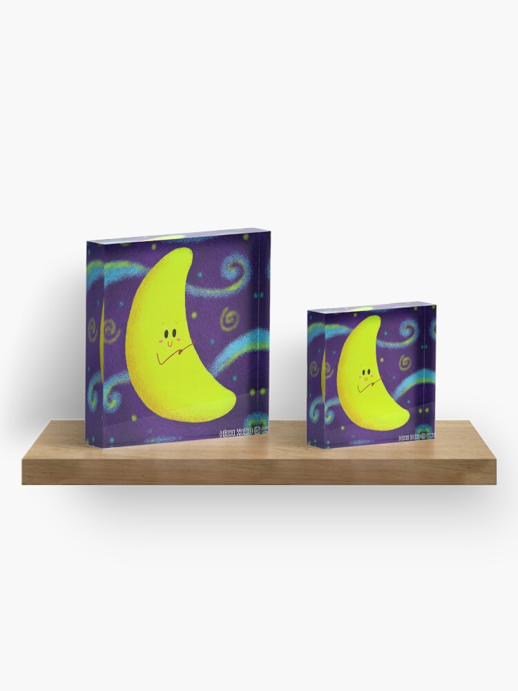 Alternate view of Cute Crescent Moon Acrylic Block