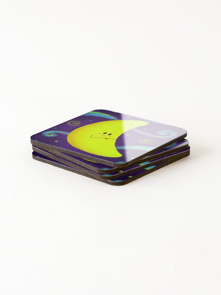 Alternate view of Cute Crescent Moon Coasters (Set of 4)