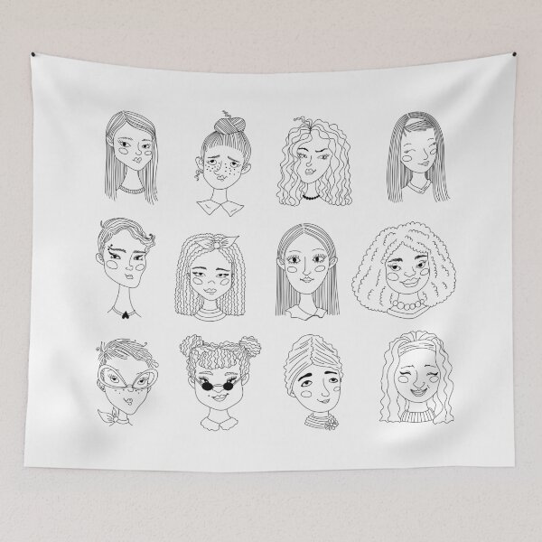 Item preview, Everybody's Beautiful Doodle Women Portraits designed and sold by Chloes-drawings.