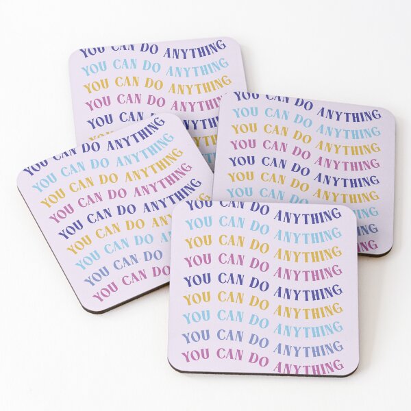 Item preview, You Can Do Anything Wavy Retro Motivational Quote designed and sold by MarzStudio.