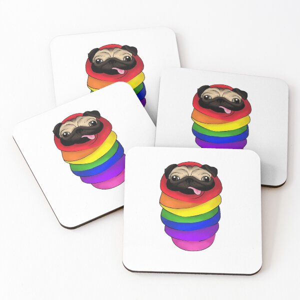 Item preview, Rainbow Pug in a Blanket designed and sold by Audrey Lee.