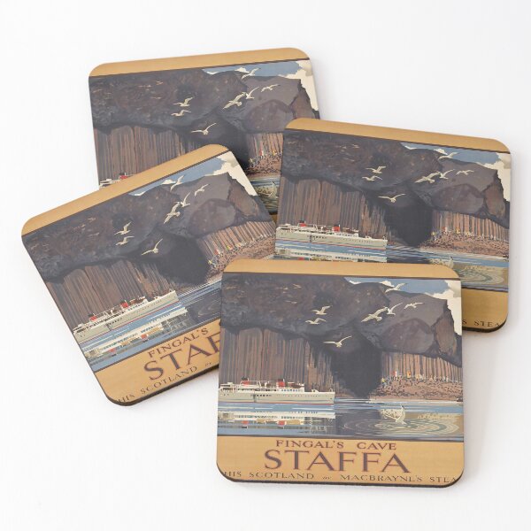 Item preview, Fingals Cave Staffa vintage travel poster designed and sold by stickart-marek.