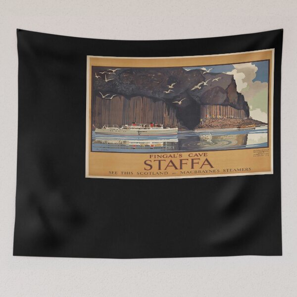 Item preview, Fingals Cave Staffa vintage travel poster designed and sold by stickart-marek.