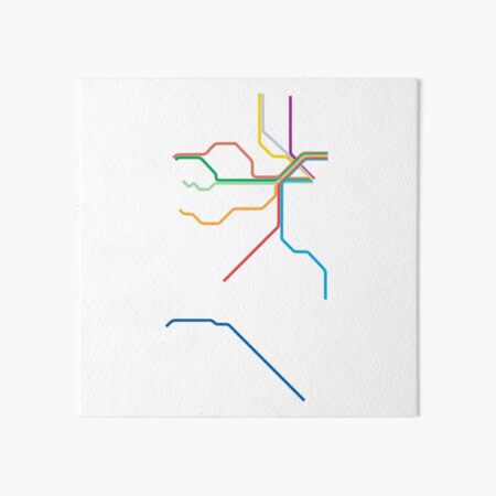 New Jersey Transit Rail Map Art Board Print