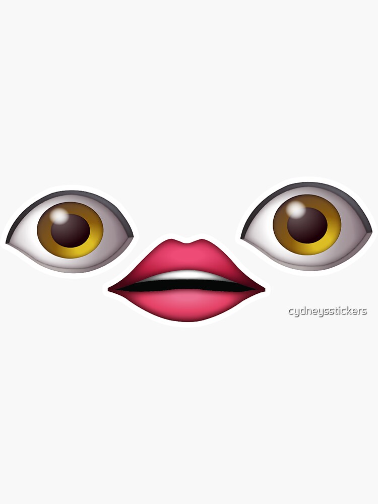 "eye lips eye emoji" Sticker by cydneysstickers Redbubble