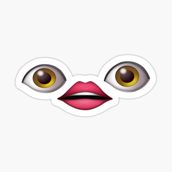 "eye lips eye emoji" Sticker by cydneysstickers Redbubble