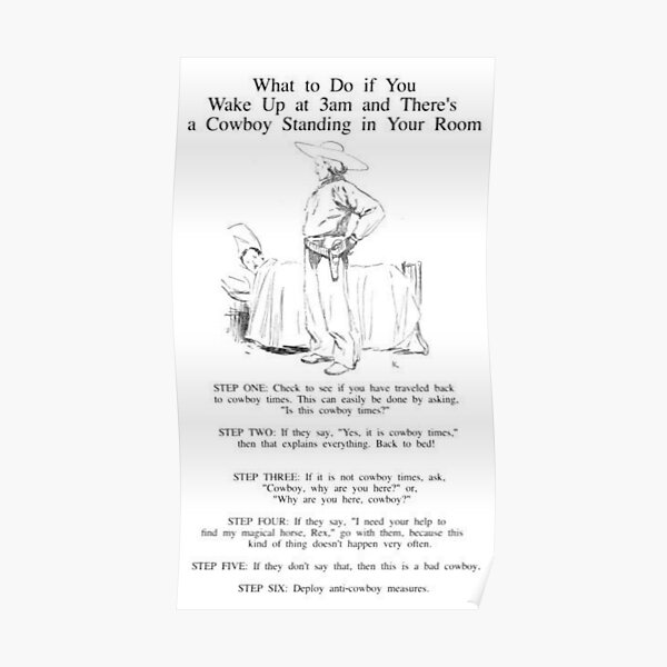 Cowboy, der in Ihrem Zimmer steht Poster