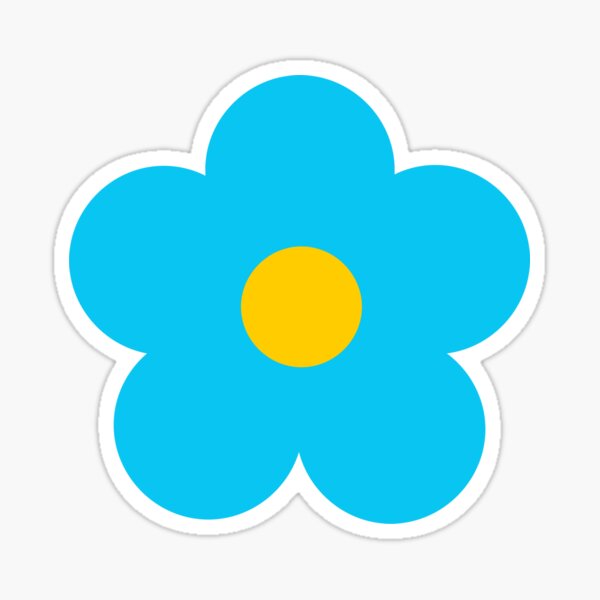 bib flower 2 blue yellow Sticker for Sale by nataliestarks Redbubble