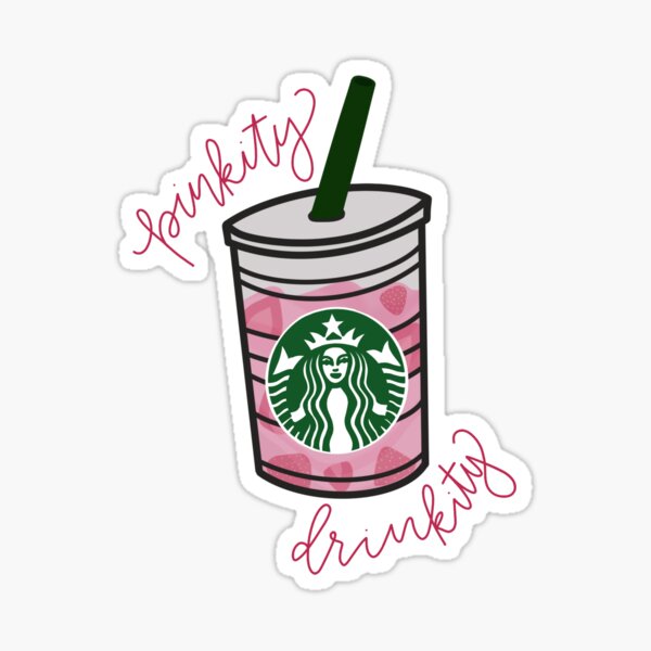 Cafe Drink Stickers Pink Drink, Iced Matcha Latte, Caramel Cloud