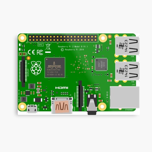 Raspberry Pi 2 B Metal Print