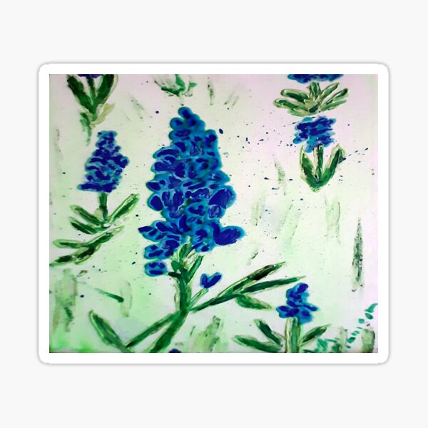 Item preview, blue bonnets on green designed and sold by dfwilliamson.