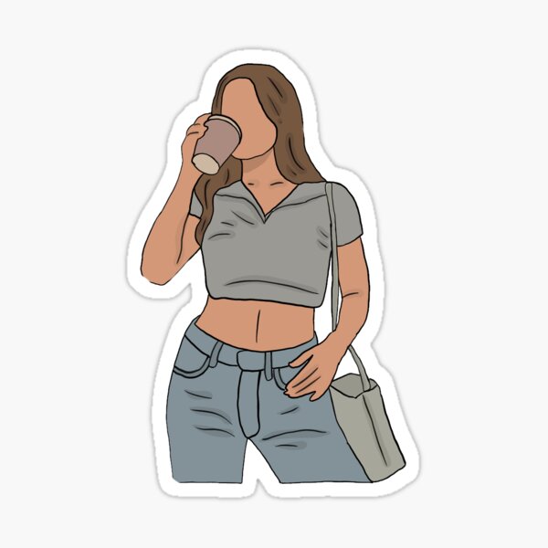 Addison Rae Outline Design 2 Pegatina