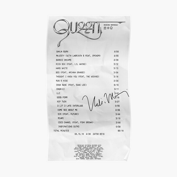 aesthetic album receipts