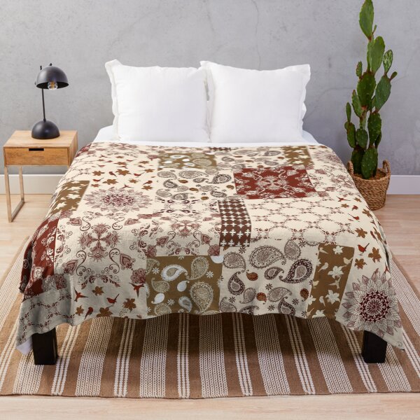 Item preview, Brown,beige ,tribal boho patchwork pattern designed and sold by MariaMarinova.