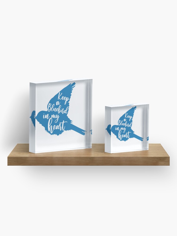 Alternate view of Keep a bluebird in my heart Acrylic Block