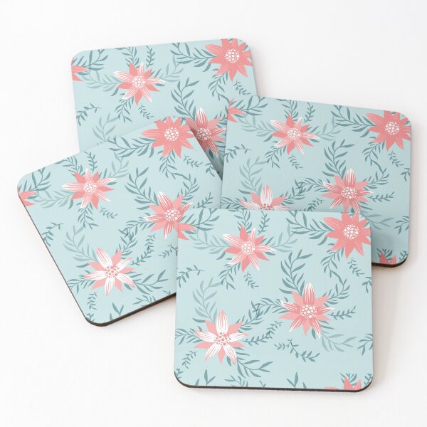 Item preview, Pink and Light Blue Floral Pattern, Garden Flowers designed and sold by dfunky.
